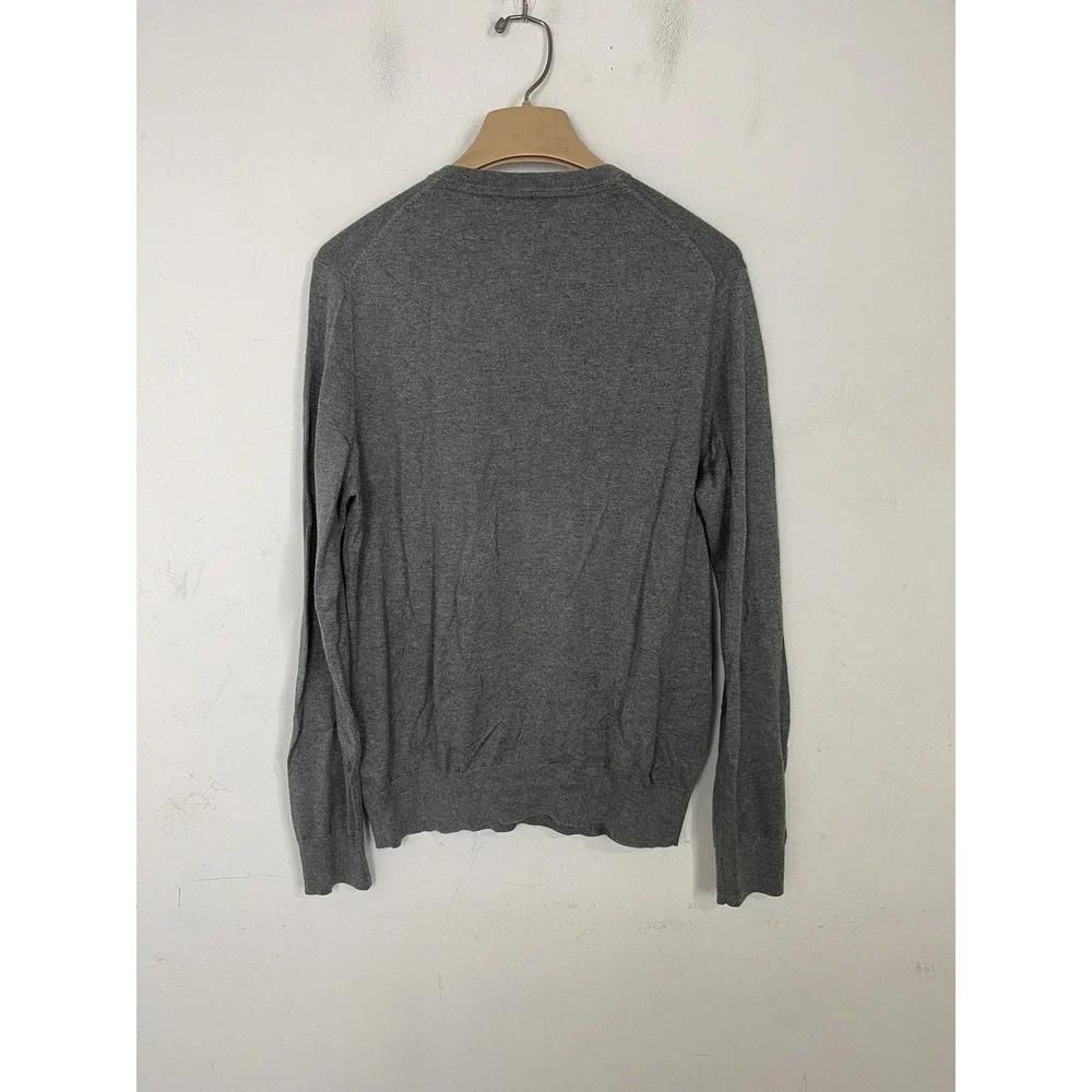 Banana Republic‎ Men's Gray V-Neck Sweater Size M Silk Cotton Cashmere Blend